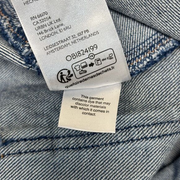 Free People We The Free Palmer Cuffed Wide Leg Jeans Size 29 Blue Denim D054 -17 - Picture 11 of 16